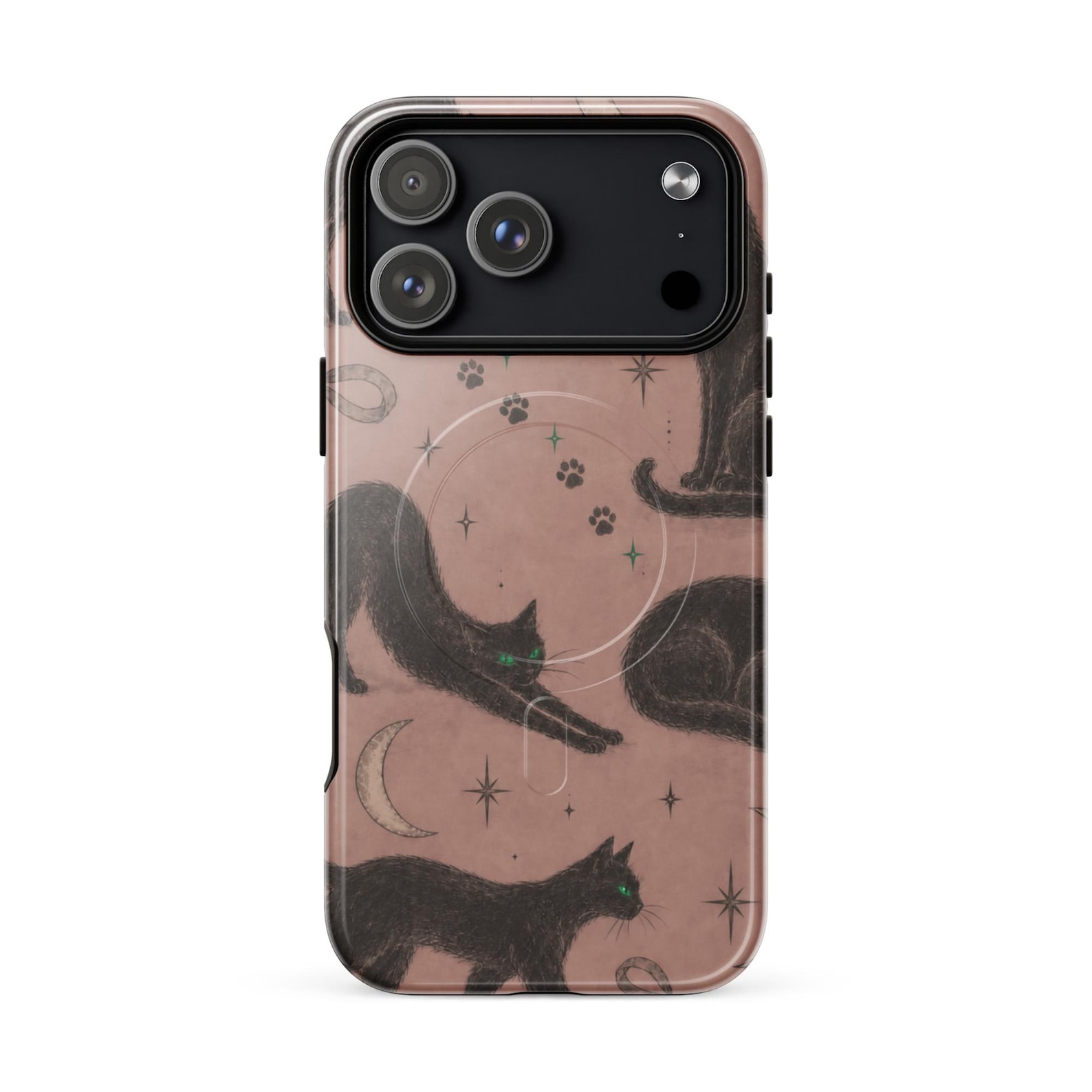 Black Cat Green Eyes iPhone case